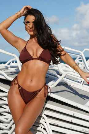 India Tie Side Bikini Brief - Chocolate