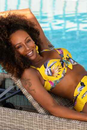 Paradiso Lightly Padded Underwired Front Tie Bikini Top - Yellow