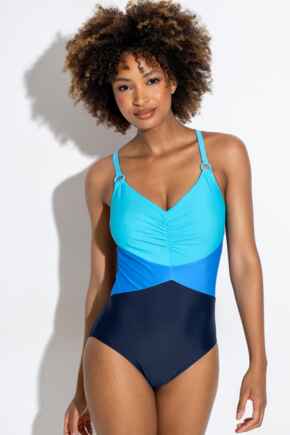 Brighton V-Neck Tummy Control Swimsuit  - Navy/Blue