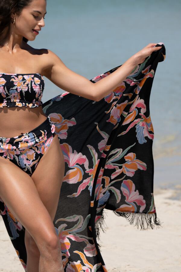 Fringe Trim Crinkle Woven Multiway Sarong