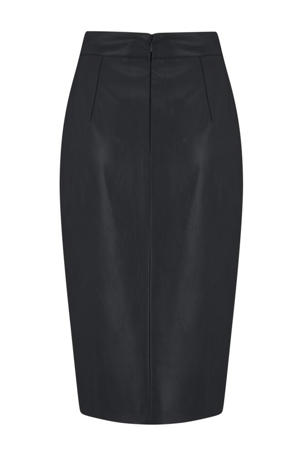 Elise Faux Leather Midi Pencil Skirt