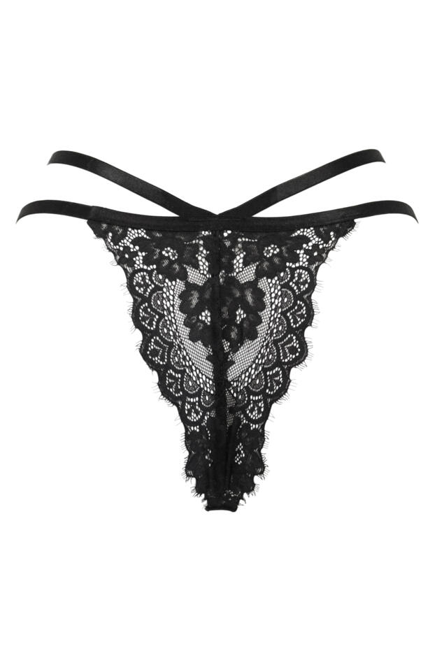India Eyelash Lace Thong