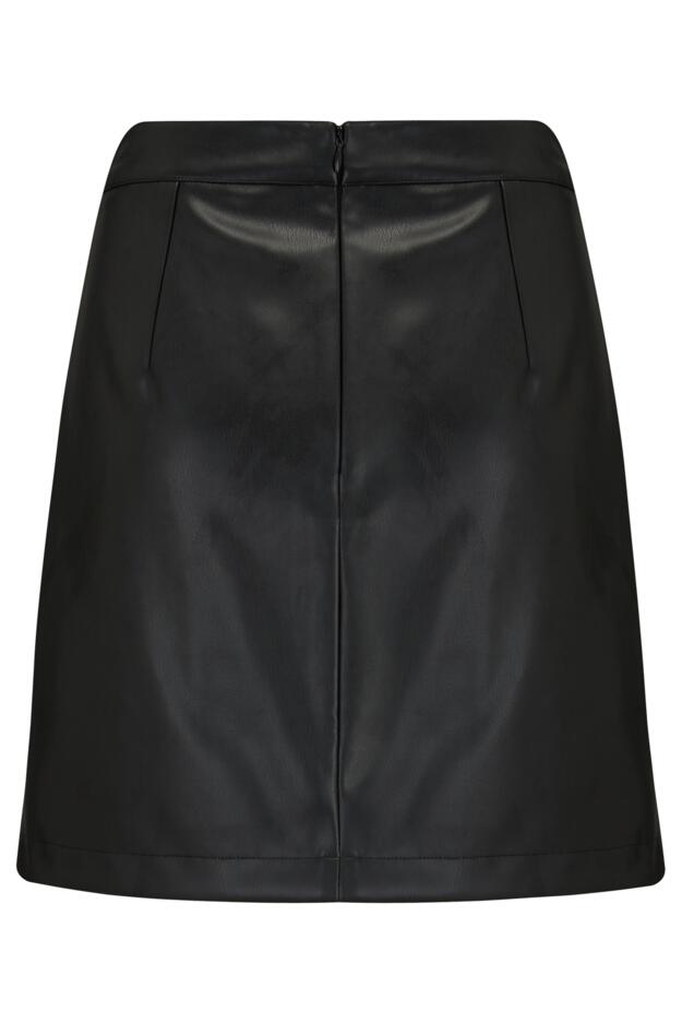 Ella Faux Leather Zip Front Mini Skirt