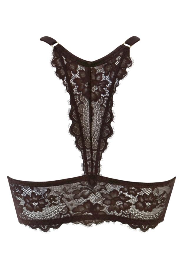 India Eyelash Lace Front Fastening Non Wired Bralette 