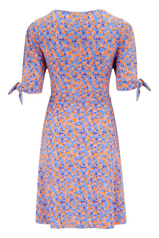 Bella Fuller Bust Slinky Stretch Tie Sleeve Tea Dress