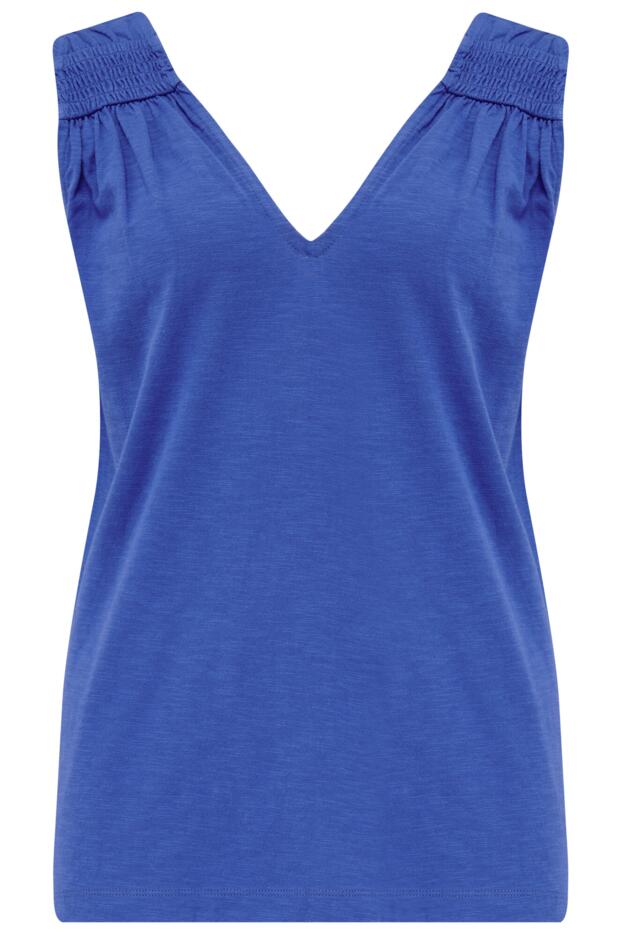 Maya Cotton Slub Jersey Built-Up V-Neck Vest