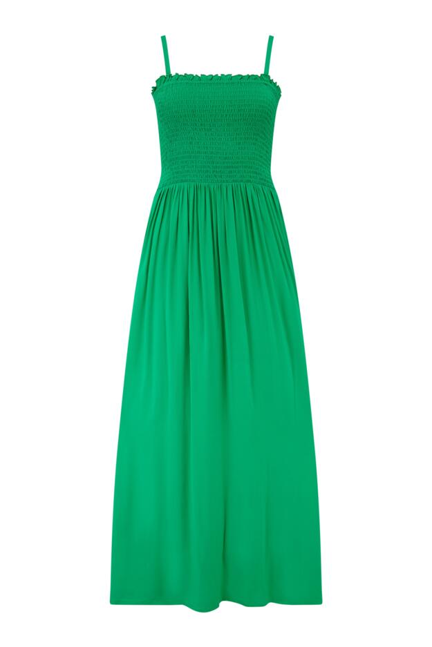 Strapless Shirred Bodice Maxi Beach Dress