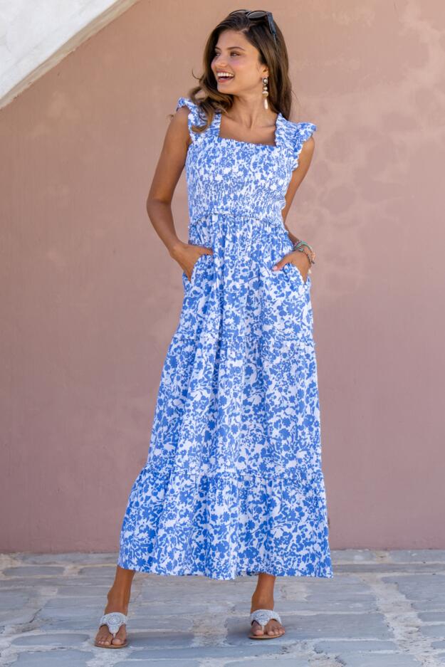 Lucy Cotton Poplin Tiered Midaxi Dress