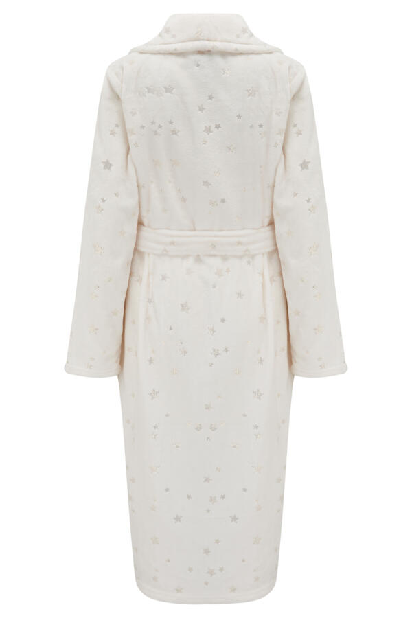 Metallic Star Print Shawl Collar Dressing Gown