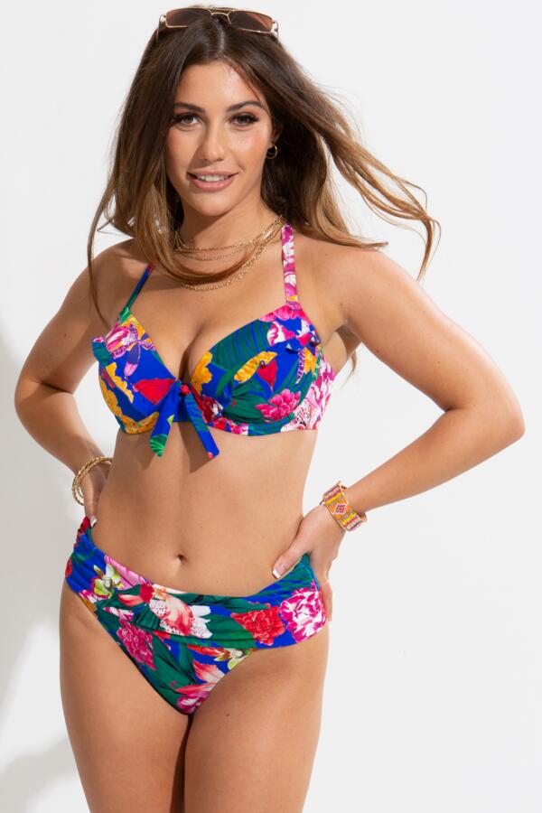 Antigua Fold Over Brief - Blue Floral