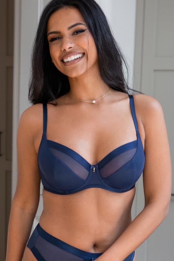 Viva Luxe Underwired Bra D-M - Navy